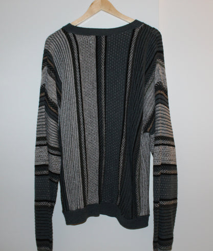 Alexander Lloyd Jacquard 1990's Oversized Cable Knit Sweater