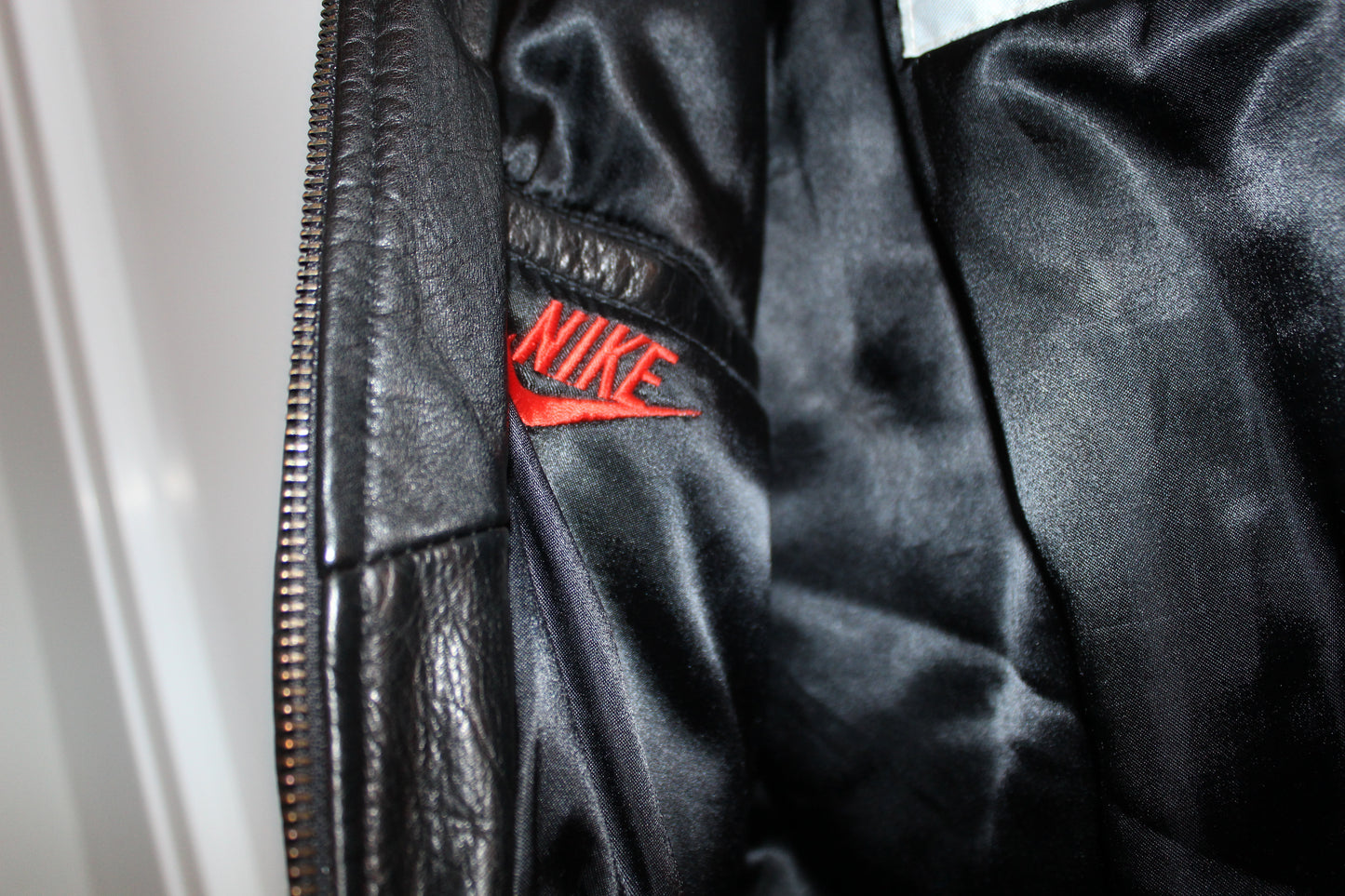 Vintage Nike “Rock it Cargo” 80’s Leather Bomber Jacket