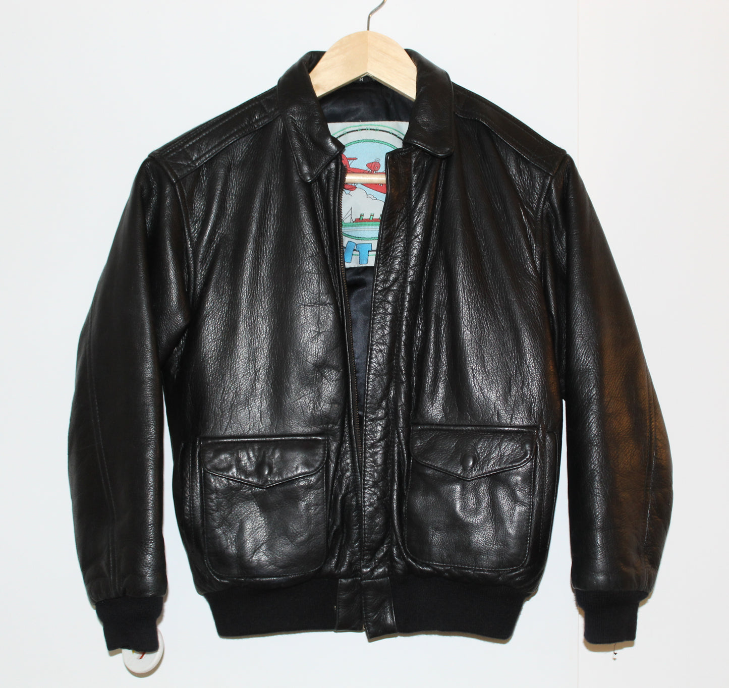 Vintage Nike “Rock it Cargo” 80’s Leather Bomber Jacket
